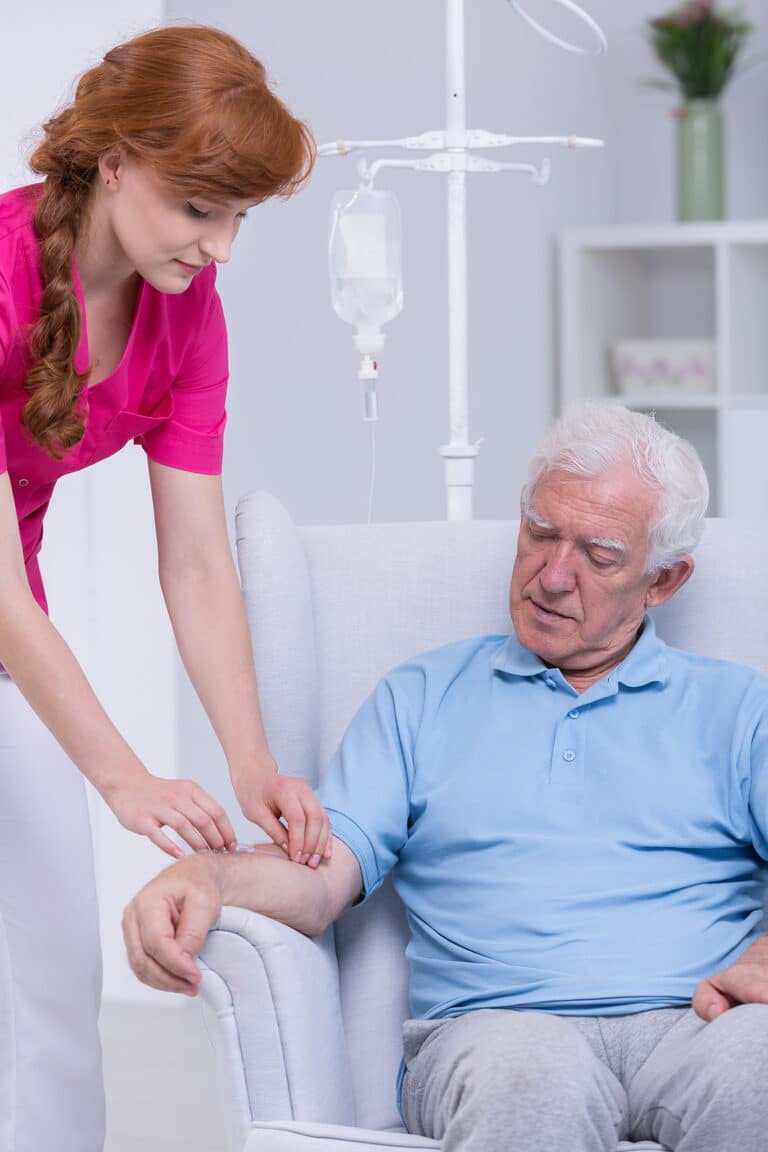 Skilled nursing care provides essential in home medical care for aging seniors.